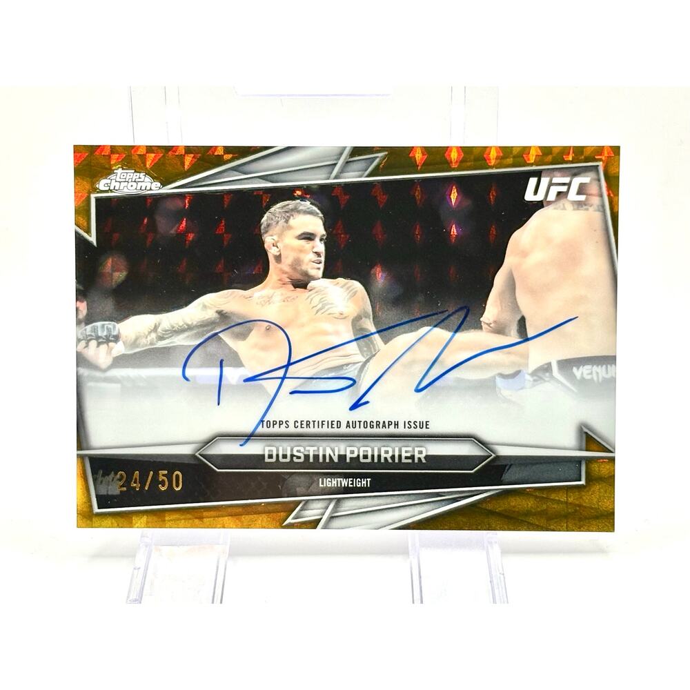 2026 Topps Chrome UFC Dustin Poirier Gold Geometric On Card Auto 24/50 SP